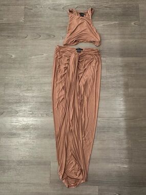 Women’s Wrap-Front Maxi Skirt in Dusty Rose